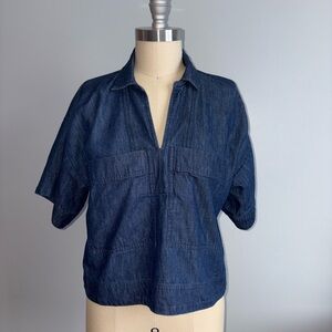LOFT Indigo Denim Blouse